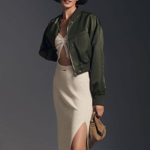 Pilcro Cropped Bomber Jacket